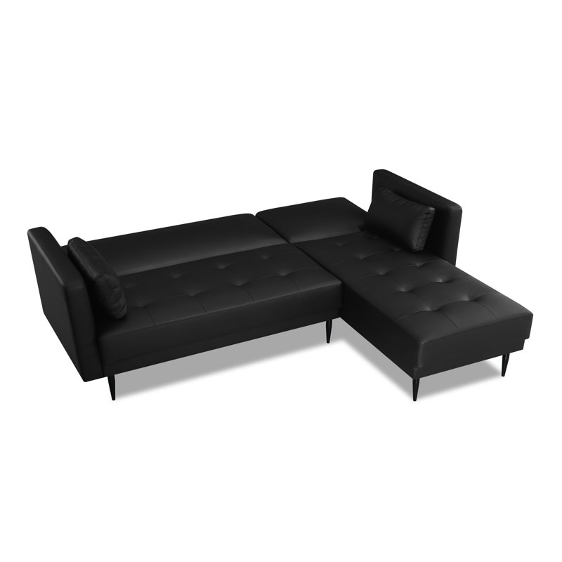 17 Stories Kishanna Vegan Leather Corner Sofa Chaise Wayfair.co.uk